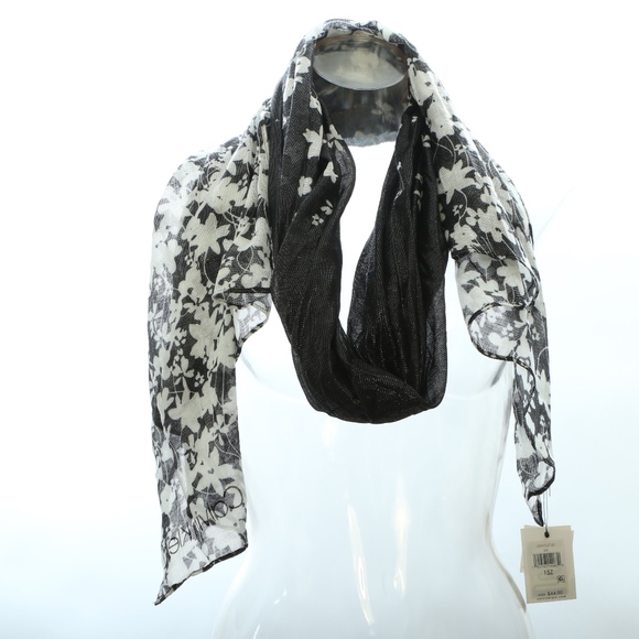 Calvin Klein Womens Scarf OS Floral Shiny - Picture 1 of 4